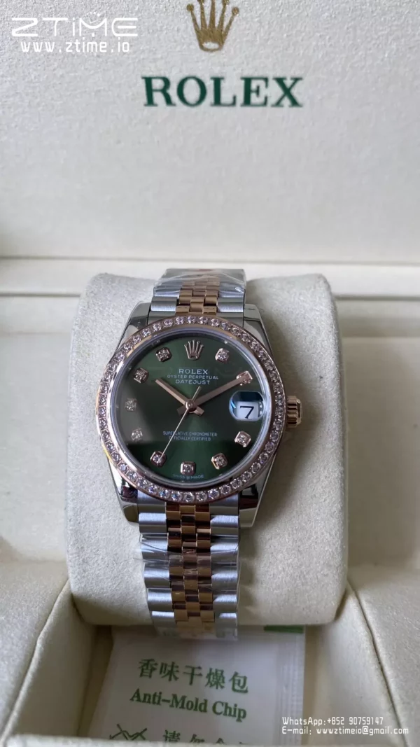Rolex DateJust SS/YG 31mm 278383 A+ Factory 1:1 Best Edition Green Dial Diamond Bezel - Super Clone Watch | 1:1 Best Version