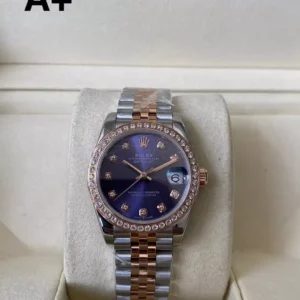 Rolex DateJust SS/RG 31mm 278381 A+ Factory 1:1 Best Edition Violet Dial Diamond Bezel - Super Clone Watch | 1:1 Best Version