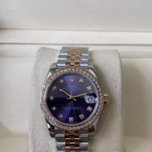 Rolex DateJust SS/RG 31mm 278381 A+ Factory 1:1 Best Edition Violet Dial Diamond Bezel - Super Clone Watch | 1:1 Best Version
