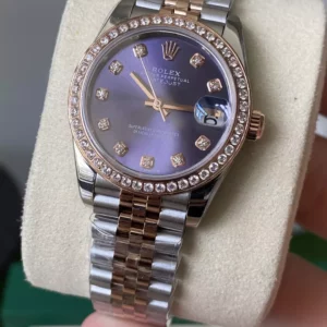 Rolex DateJust SS/RG 31mm 278381 A+ Factory 1:1 Best Edition Violet Dial Diamond Bezel - Super Clone Watch | 1:1 Best Version