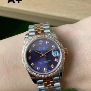 Rolex DateJust SS/RG 31mm 278381 A+ Factory 1:1 Best Edition Violet Dial Diamond Bezel - Super Clone Watch | 1:1 Best Version