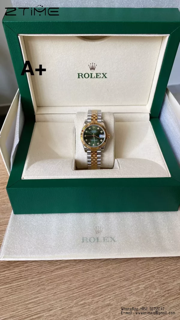 Rolex DateJust SS/YG 31mm 278273 A+ Factory 1:1 Best Edition Green Diamond Dial Jubilee Bracelet - Super Clone Watch | 1:1 Best Version