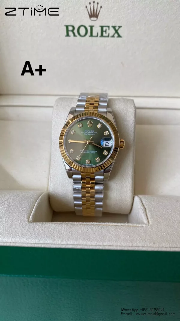Rolex DateJust SS/YG 31mm 278273 A+ Factory 1:1 Best Edition Green Diamond Dial Jubilee Bracelet - Super Clone Watch | 1:1 Best Version