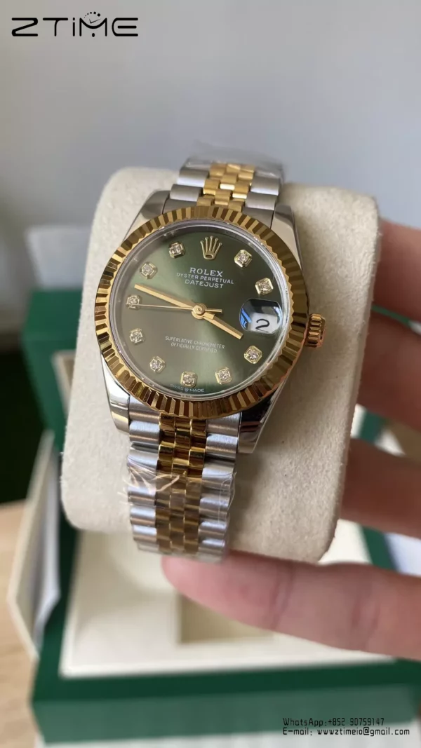 Rolex DateJust SS/YG 31mm 278273 A+ Factory 1:1 Best Edition Green Diamond Dial Jubilee Bracelet - Super Clone Watch | 1:1 Best Version