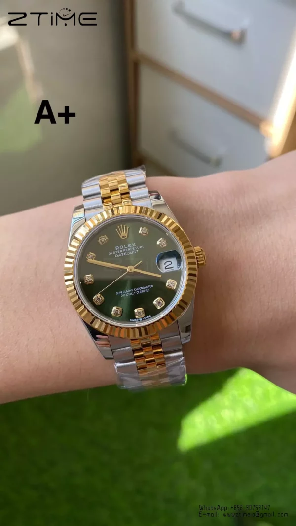 Rolex DateJust SS/YG 31mm 278273 A+ Factory 1:1 Best Edition Green Diamond Dial Jubilee Bracelet - Super Clone Watch | 1:1 Best Version