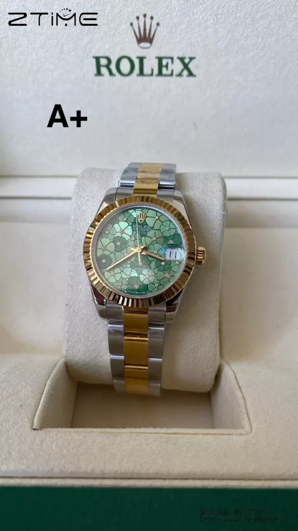 Rolex DateJust SS/YG 31mm 278273 A+ Factory 1:1 Best Edition Green Floral Diamonds Dial - Super Clone Watch | 1:1 Best Version