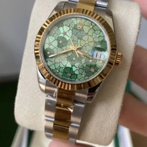 Rolex DateJust SS/YG 31mm 278273 A+ Factory 1:1 Best Edition Green Floral Diamonds Dial - Super Clone Watch | 1:1 Best Version