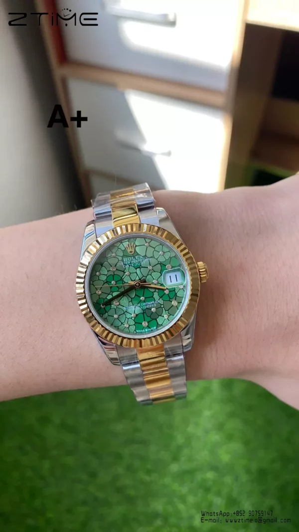 Rolex DateJust SS/YG 31mm 278273 A+ Factory 1:1 Best Edition Green Floral Diamonds Dial - Super Clone Watch | 1:1 Best Version