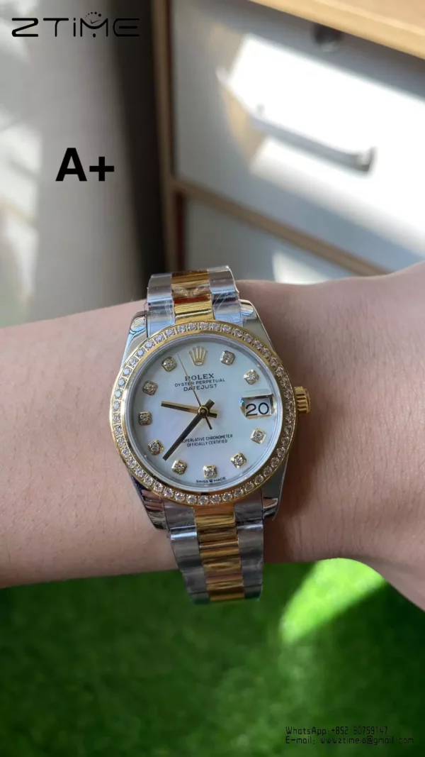 Rolex DateJust SS/YG 31mm 278273 A+ Factory 1:1 Best Edition MOP Dial Diamond Bezel - Super Clone Watch | 1:1 Best Version