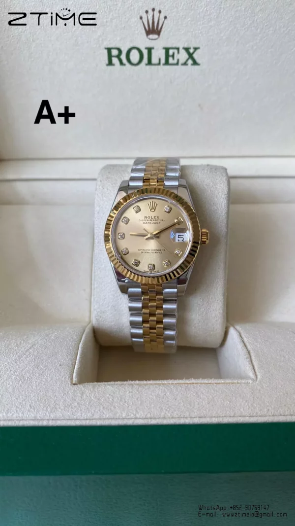 Rolex DateJust SS/YG 31mm 278273 A+ Factory 1:1 Best Edition YG Diamond Dial Jubilee Bracelet - Super Clone Watch | 1:1 Best Version