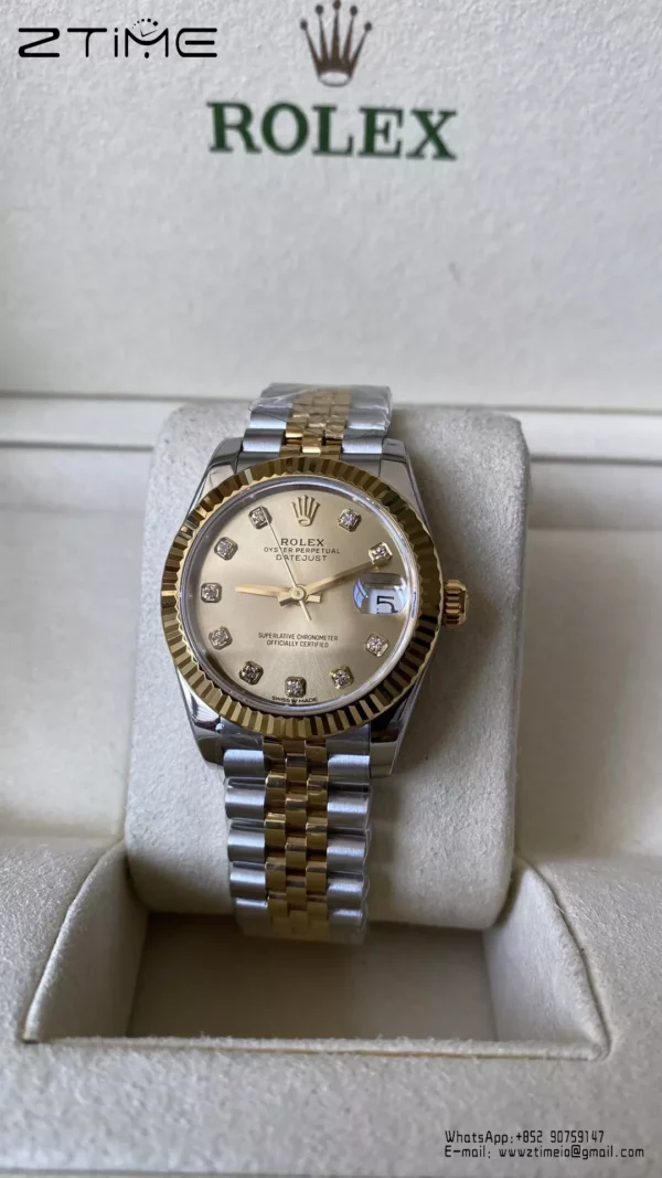 Rolex DateJust SS/YG 31mm 278273 A+ Factory 1:1 Best Edition YG Diamond Dial Jubilee Bracelet - Super Clone Watch | 1:1 Best Version
