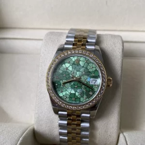 Rolex DateJust SS/YG 31mm 278383 A+ Factory 1:1 Best Edition Green Floral Dial Diamond Bezel - Super Clone Watch | 1:1 Best Version