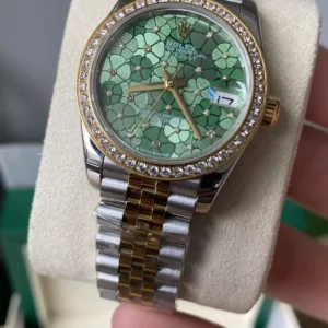 Rolex DateJust SS/YG 31mm 278383 A+ Factory 1:1 Best Edition Green Floral Dial Diamond Bezel - Super Clone Watch | 1:1 Best Version