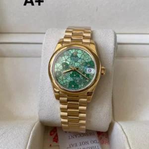 Rolex DateJust YG 31mm 278248 A+ Factory 1:1 Best Edition Green Floral  Dial - Super Clone Watch | 1:1 Best Version