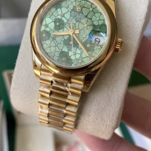 Rolex DateJust YG 31mm 278248 A+ Factory 1:1 Best Edition Green Floral  Dial - Super Clone Watch | 1:1 Best Version