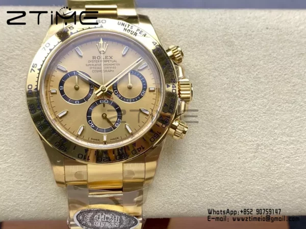 Rolex Daytona 126508-0005 YG Clean Factory 1:1 Best Edition YG Dial on YG Bracelet - Super Clone Watch | 1:1 Best Version