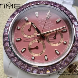 Rolex Daytona IPK Factory AET Λευκή κεραμική θήκη και βραχιόλι Ροζ καντράν Ροζ στεφάνη SH4131 - Super Clone Watch | 1:1 Best Version