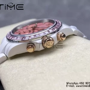 Rolex Daytona IPK Factory AET Λευκή κεραμική θήκη και βραχιόλι Ροζ καντράν Ροζ στεφάνη SH4131 - Super Clone Watch | 1:1 Best Version