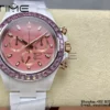 Rolex Daytona IPK Factory AET White Ceramic Case and Bracelet Pink Dial Pink Bezel SH4131 - Super Clone Watch | 1:1 Best Version