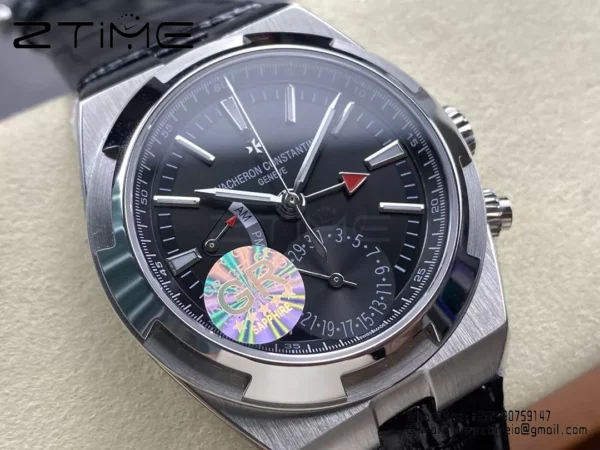 VC Overseas 41mm 7900V GR Factory 1:1 Best Edition Black Dial Black Leather Strap - Super Clone Watch | 1:1 Best Version