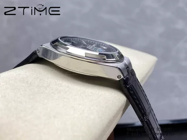 VC Overseas 41mm 7900V GR Factory 1:1 Best Edition Black Dial Black Leather Strap - Super Clone Watch | 1:1 Best Version