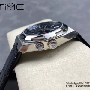 VC Overseas 41mm 7900V GR Factory 1:1 Best Edition Black Dial Black Leather Strap - Super Clone Watch | 1:1 Best Version