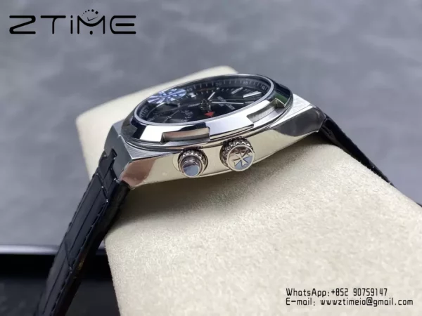 VC Overseas 41mm 7900V GR Factory 1:1 Best Edition Black Dial Black Leather Strap - Super Clone Watch | 1:1 Best Version