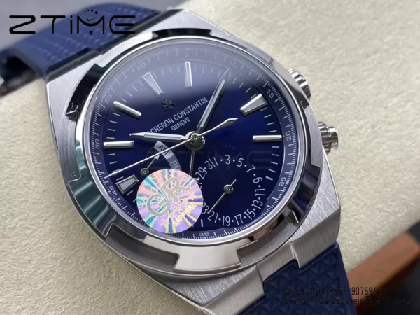 VC Overseas 41mm 7900V GR Factory 1:1 Best Edition Blue Dial Blue Leather Strap - Super Clone Watch | 1:1 Best Version
