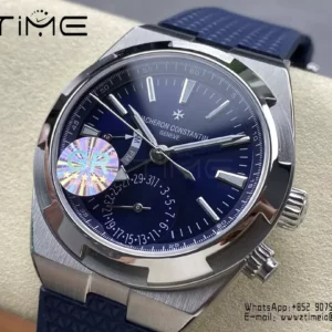 VC Overseas 41mm 7900V GR Factory 1:1 Best Edition Blue Dial Blue Leather Strap - Super Clone Watch | 1:1 Best Version