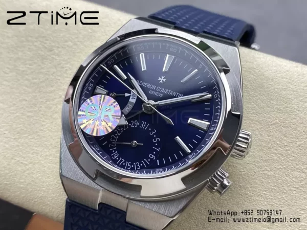 VC Overseas 41mm 7900V GR Factory 1:1 Best Edition Blue Dial Blue Leather Strap - Super Clone Watch | 1:1 Best Version