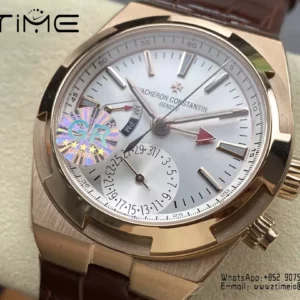 VC Overseas 41mm RG 7920V GR Factory 1:1 Best Edition White Dial Brown Leather Strap - Super Clone Watch | 1:1 Best Version