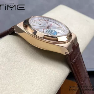 VC Overseas 41mm RG 7920V GR Factory 1:1 Best Edition White Dial Brown Leather Strap - Super Clone Watch | 1:1 Best Version