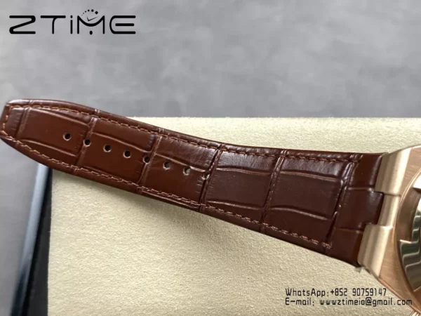 VC Overseas 41mm RG 7920V GR Factory 1:1 Best Edition White Dial Brown Leather Strap - Super Clone Watch | 1:1 Best Version