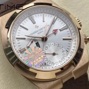 VC Overseas 41mm RG 7920V GR Factory 1:1 Best Edition White Dial Brown Rubber Strap - Super Clone Watch | 1:1 Best Version