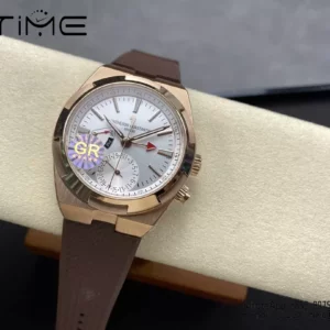 VC Overseas 41mm RG 7920V GR Factory 1:1 Best Edition White Dial Brown Rubber Strap - Super Clone Watch | 1:1 Best Version