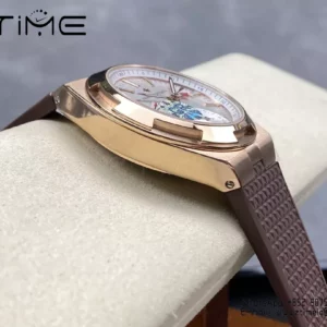 VC Overseas 41mm RG 7920V GR Factory 1:1 Best Edition White Dial Brown Rubber Strap - Super Clone Watch | 1:1 Best Version