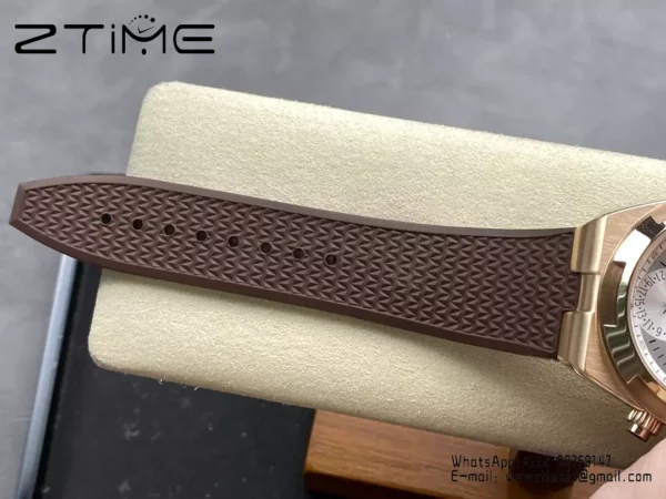 VC Overseas 41mm RG 7920V GR Factory 1:1 Best Edition White Dial Brown Rubber Strap - Super Clone Watch | 1:1 Best Version