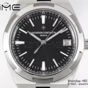 VC Overseas 4500V SS ZF 1:1 Best Edition Black Dial on Black Rubber Strap A5100 - Super Clone Watch | 1:1 Best Version