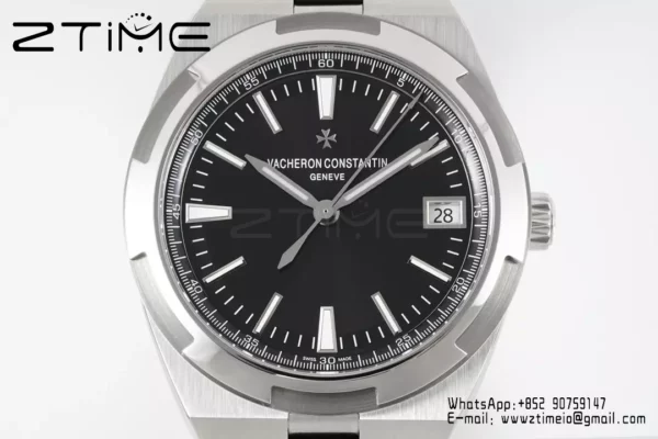 VC Overseas 4500V SS ZF 1:1 Best Edition Black Dial on Black Rubber Strap A5100 - Super Clone Watch | 1:1 Best Version