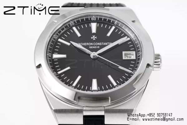 VC Overseas 4500V SS ZF 1:1 Best Edition Black Dial on Black Rubber Strap A5100 - Super Clone Watch | 1:1 Best Version