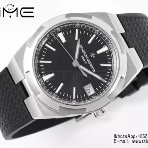 VC Overseas 4500V SS ZF 1:1 Best Edition Black Dial on Black Rubber Strap A5100 - Super Clone Watch | 1:1 Best Version