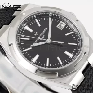 VC Overseas 4500V SS ZF 1:1 Best Edition Black Dial on Black Rubber Strap A5100 - Super Clone Watch | 1:1 Best Version