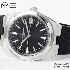 VC Overseas 4500V SS ZF 1:1 Best Edition Black Dial on Black Rubber Strap A5100 - Super Clone Watch | 1:1 Best Version