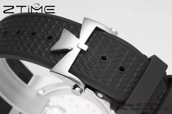 VC Overseas 4500V SS ZF 1:1 Best Edition Black Dial on Black Rubber Strap A5100 - Super Clone Watch | 1:1 Best Version