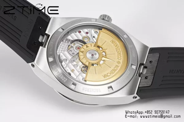 VC Overseas 4500V SS ZF 1:1 Best Edition Black Dial on Black Rubber Strap A5100 - Super Clone Watch | 1:1 Best Version
