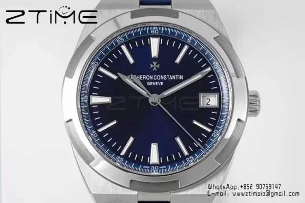 VC Overseas 4500V SS ZF 1:1 Best Edition Blue Dial on Blue Rubber Strap A5100 - Super Clone Watch | 1:1 Best Version
