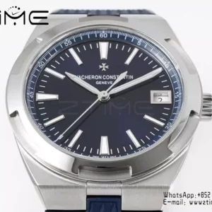 VC Overseas 4500V SS ZF 1:1 Best Edition Blue Dial on Blue Rubber Strap A5100 - Super Clone Watch | 1:1 Best Version