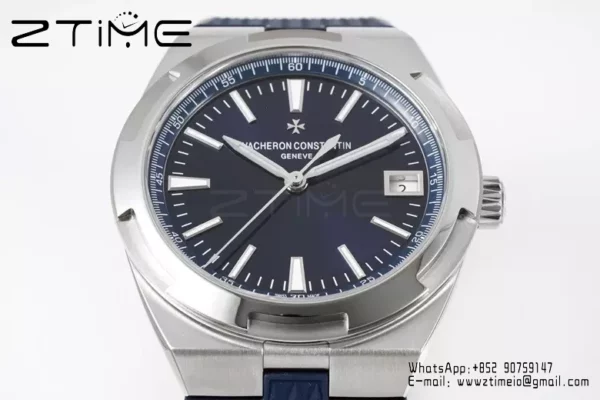 VC Overseas 4500V SS ZF 1:1 Best Edition Blue Dial on Blue Rubber Strap A5100 - Super Clone Watch | 1:1 Best Version