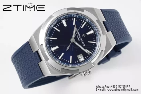 VC Overseas 4500V SS ZF 1:1 Best Edition Blue Dial on Blue Rubber Strap A5100 - Super Clone Watch | 1:1 Best Version