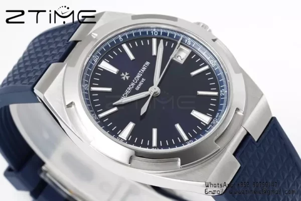 VC Overseas 4500V SS ZF 1:1 Best Edition Blue Dial on Blue Rubber Strap A5100 - Super Clone Watch | 1:1 Best Version